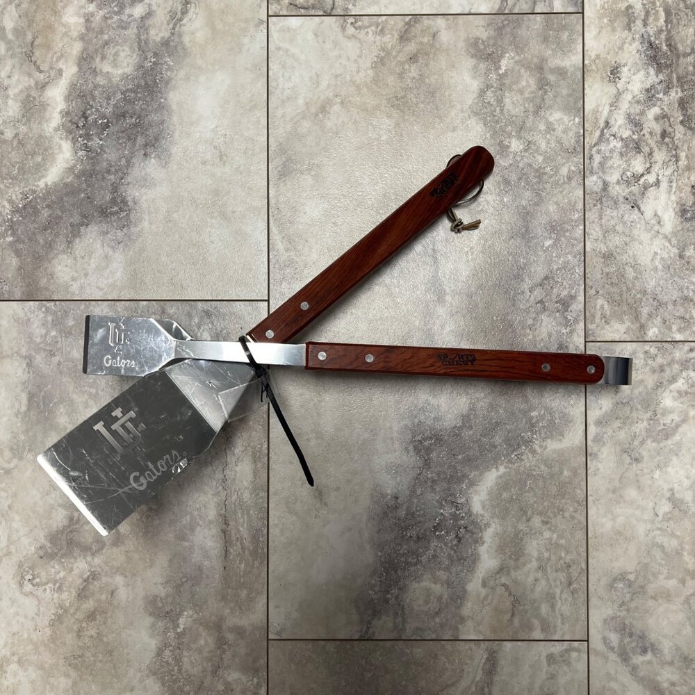University Of Florida Gators 2 Piece BBQ Grill Set Spatula & Tongs Sports Crest